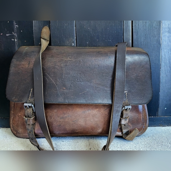 WW2 Vintage 1939 Military Leather Cavalry Messenger Shoulder Briefcase B… - Picture 7 of 13